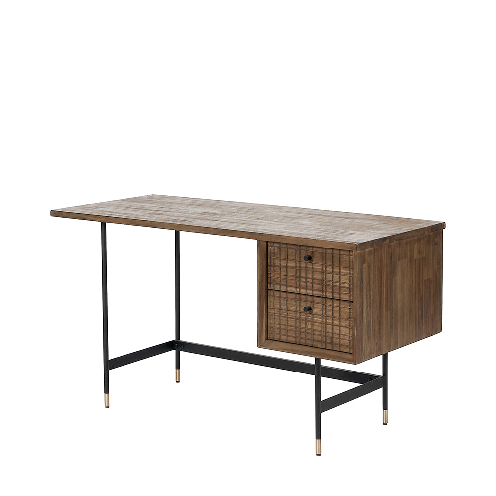 Olivia's Ava 2 Drawer Desk in Acacia Wood