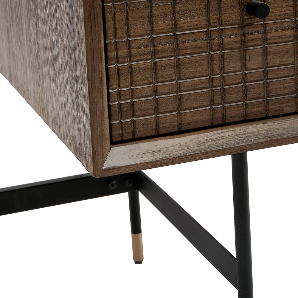 Olivia's Ava 2 Drawer Desk in Acacia Wood