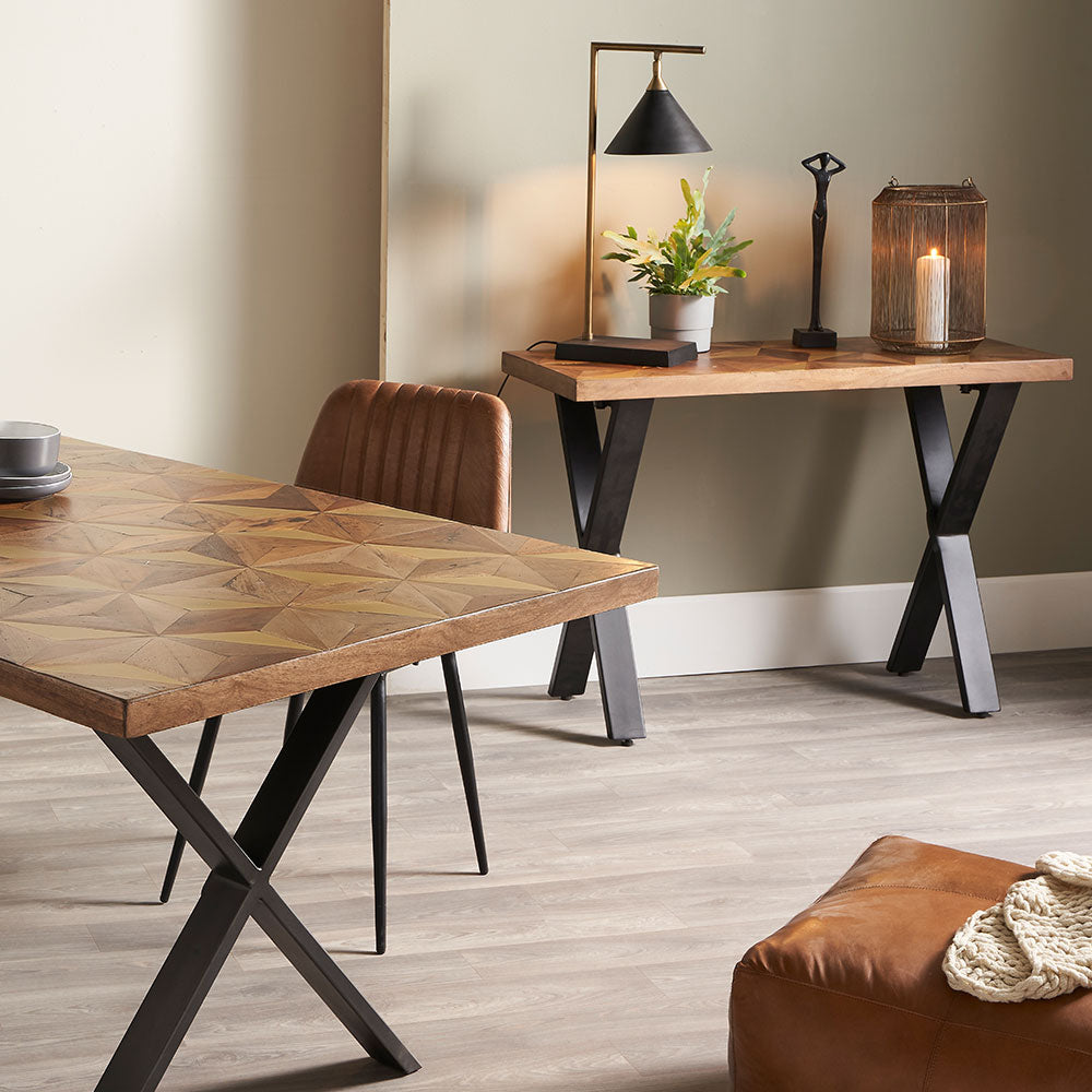 Olivia's Cody Mango Wood and Iron Rectangular Console Table