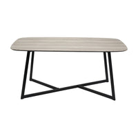 Olivia's Cassie Oak Veneer and Metal Dining Table in Black & Grey