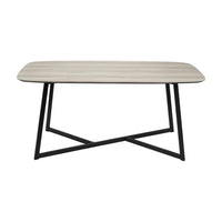 Olivia's Cassie Oak Veneer and Metal Dining Table in Black & Grey