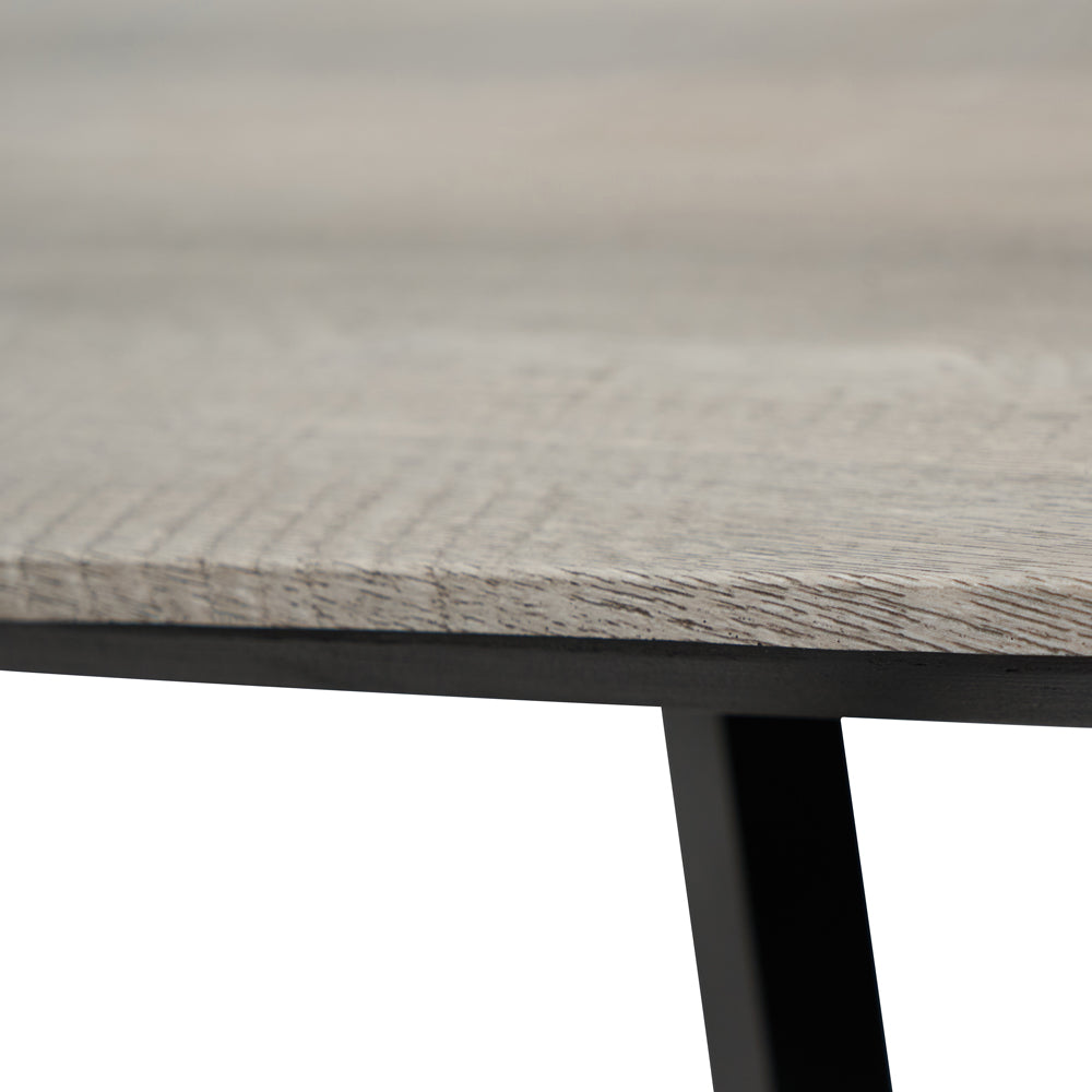 Olivia's Cassie Oak Veneer and Metal Dining Table in Black & Grey