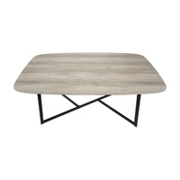 Olivia's Cassie Oak Veneer and Metal Dining Table in Black & Grey