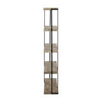 Olivia's ChiChi Concrete Effect Wood and Black Iron 5 Shelf Unit