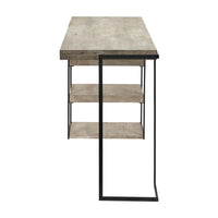 Olivia's Amelie Concrete Effect Wood and Black Iron Desk