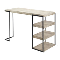 Olivia's Amelie Concrete Effect Wood and Black Iron Desk