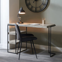 Olivia's Amelie Concrete Effect Wood and Black Iron Desk