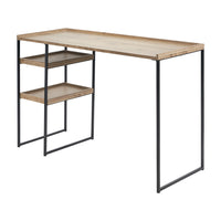 Olivia's Candice Natural Wood Veneer and Black Metal Desk