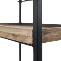 Olivia's Candice Natural Wood Veneer and Black Metal Desk