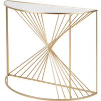 Olivia's Tiffany Half Moon Console Table in Gold