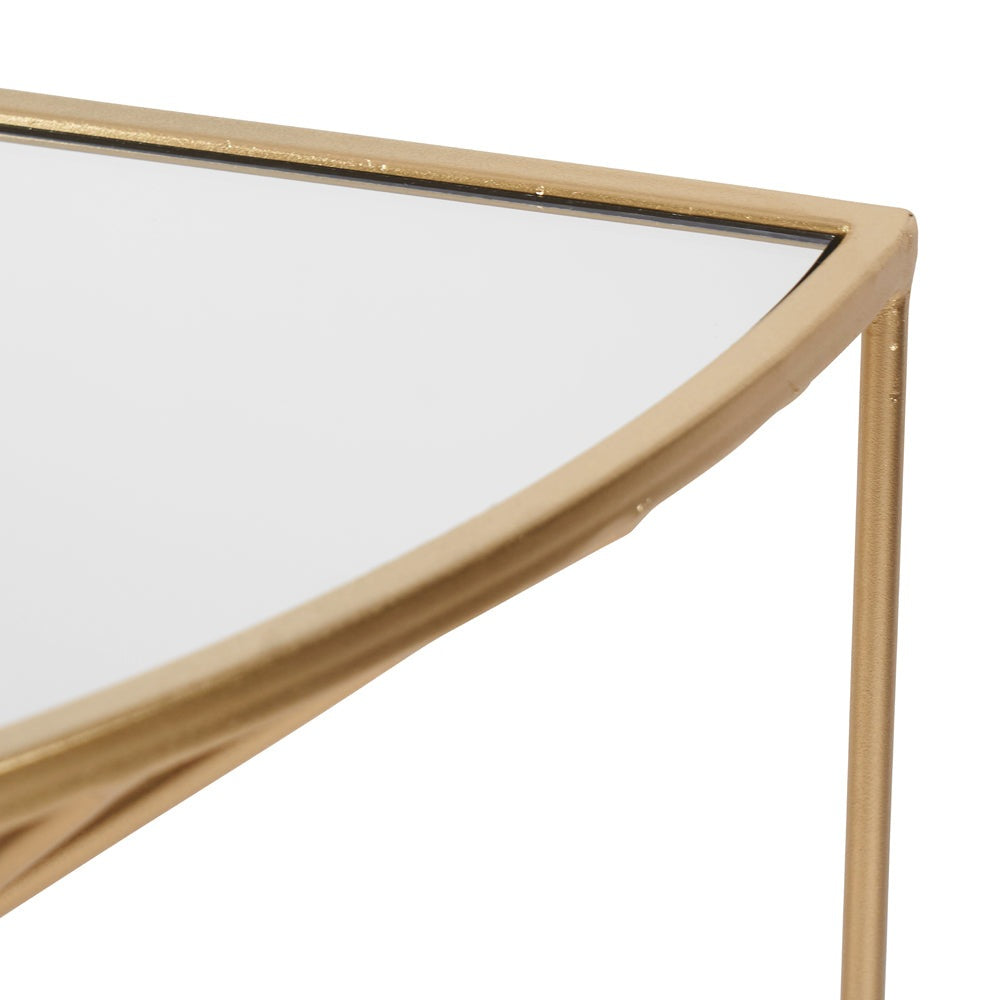 Olivia's Tiffany Half Moon Console Table in Gold