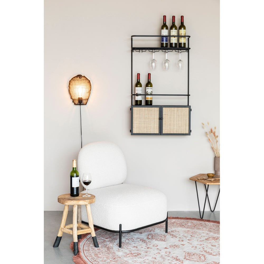 Olivia's Nordic Living Collection Guy Wall Wine Shelf in Black