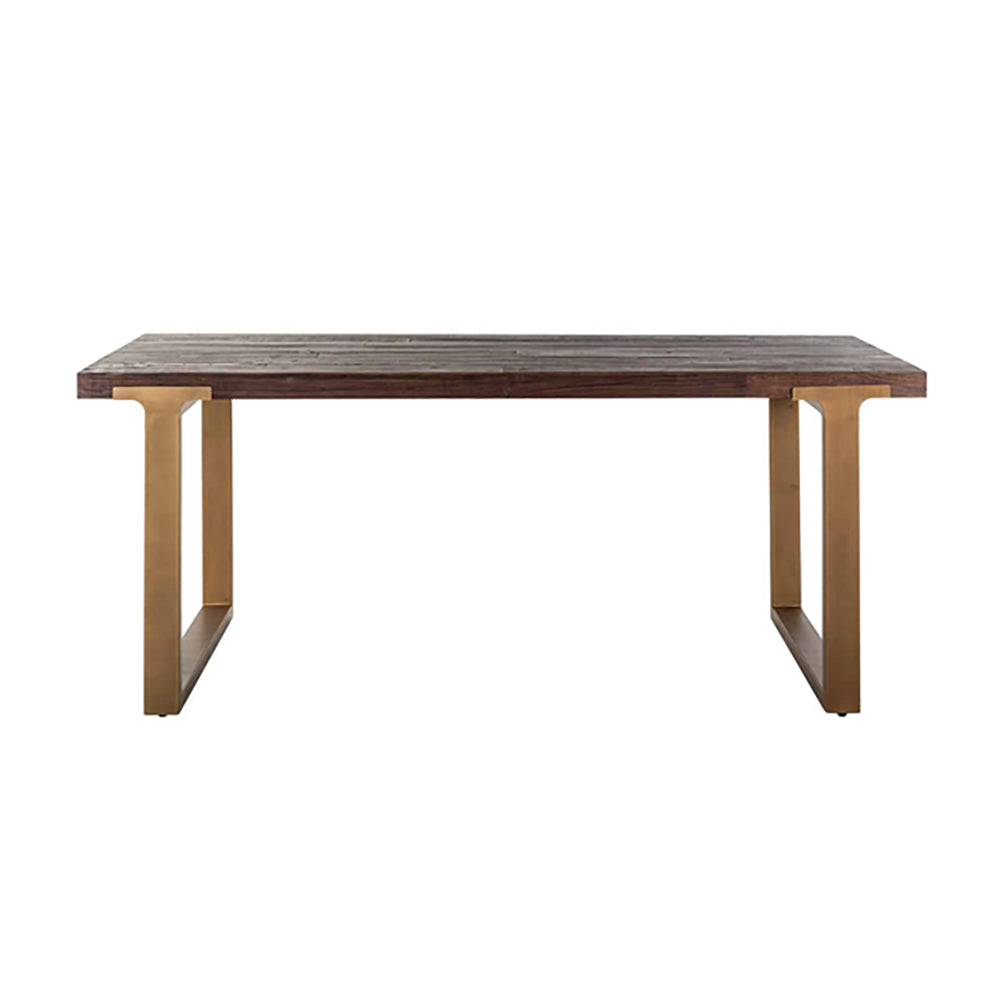 Richmond Cromford Dining Table in Brushed Gold & Brown - 190cm