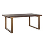 Richmond Cromford Dining Table in Brushed Gold & Brown - 230cm