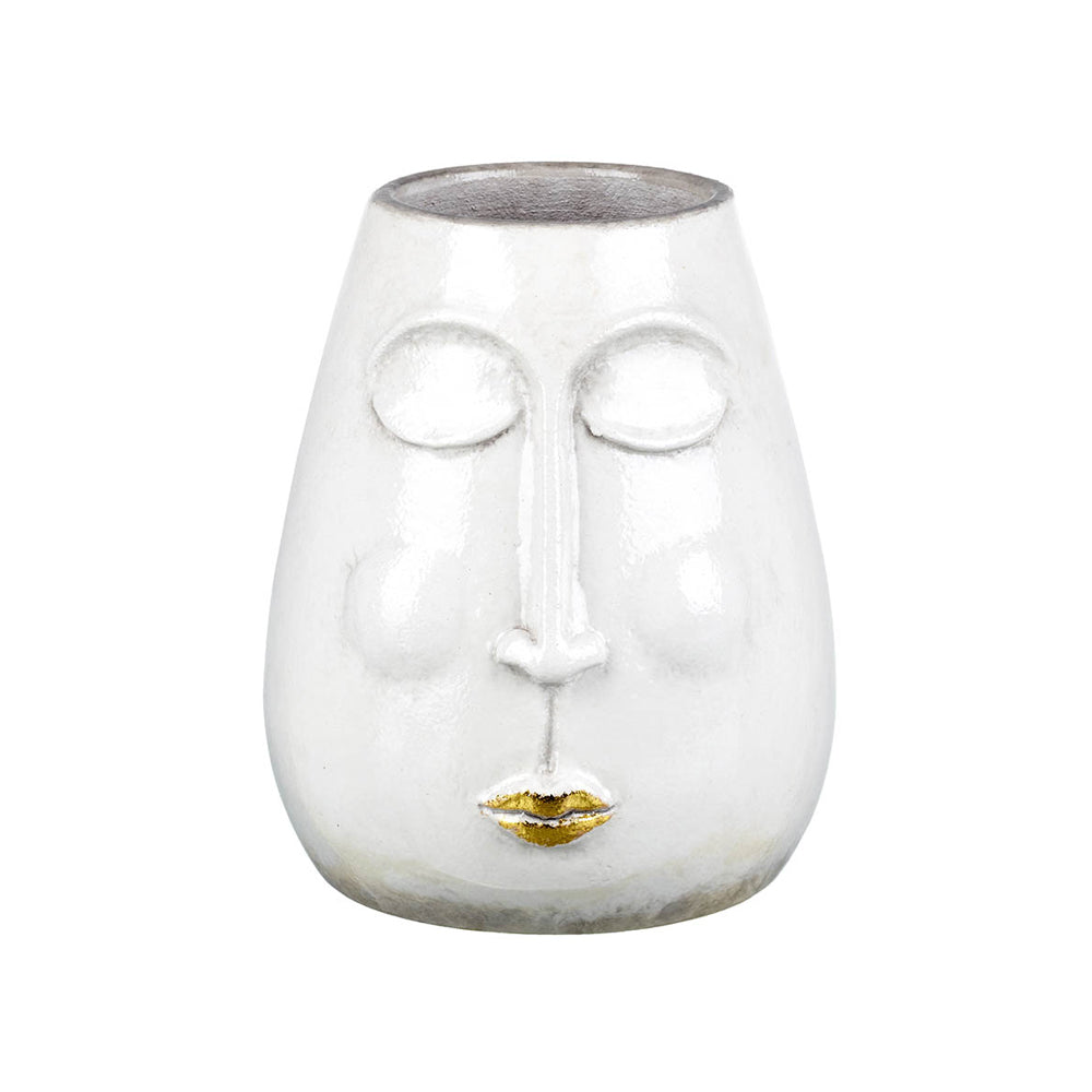 Olivia's Lippy Vase White and Gold