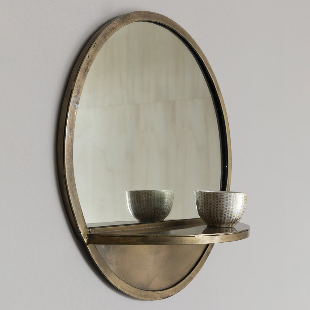 Olivia's Nordic Living Collection - Frodi Round Mirror in Brass