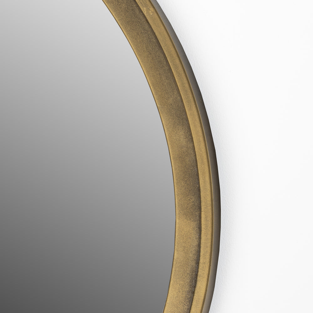 Olivia's Nordic Living Collection - Mo Round Mirror in Antique Brass