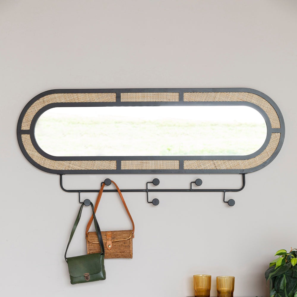 Olivia's Nordic Living Collection Ada Mirror Coat Rack in Black & Beige