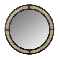 Olivia's Nordic Living Collection Ada Round Wall Mirror in Black & Beige