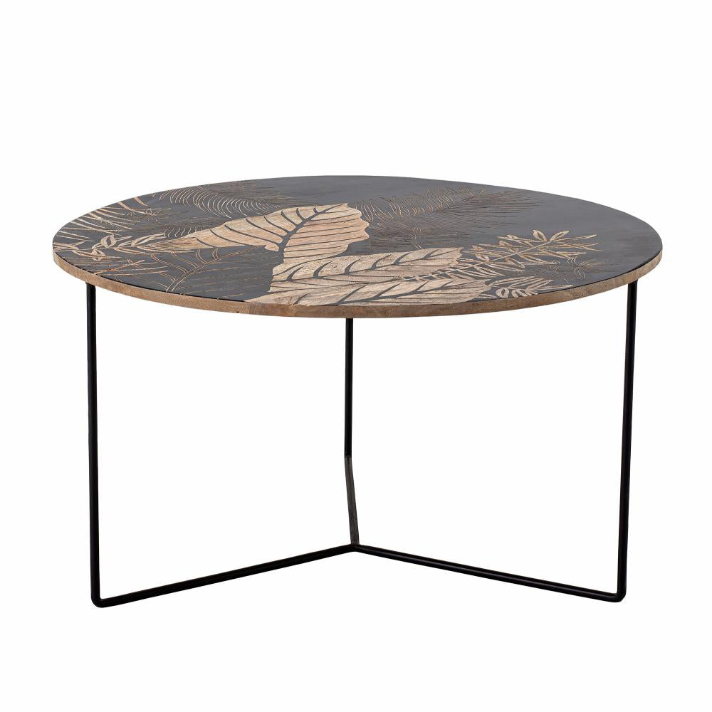 Lac Round Coffee Table - Black Mango Wood Bloomingville 1