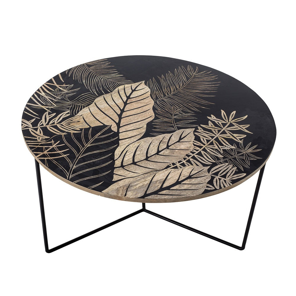 Lac Round Coffee Table - Black Mango Wood Bloomingville 2