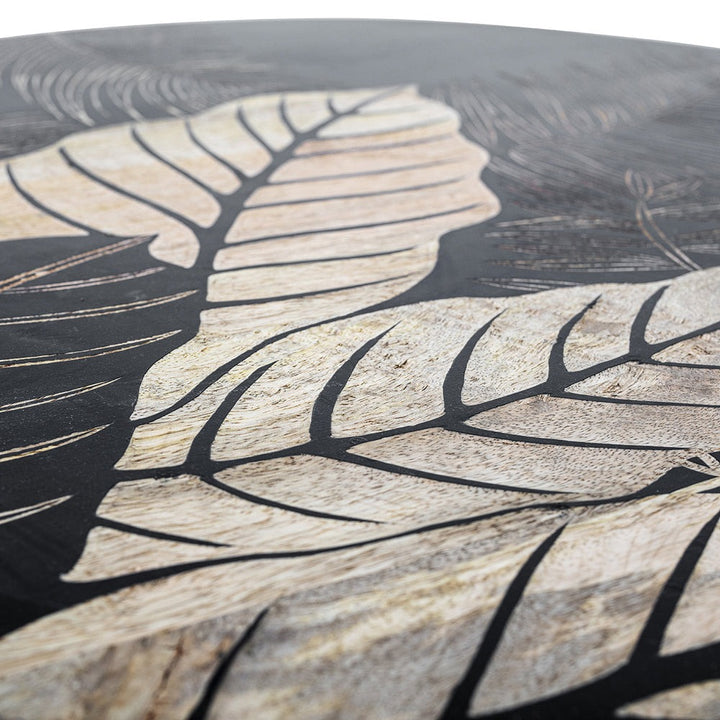 Lac Round Coffee Table - Black Mango Wood Bloomingville 3