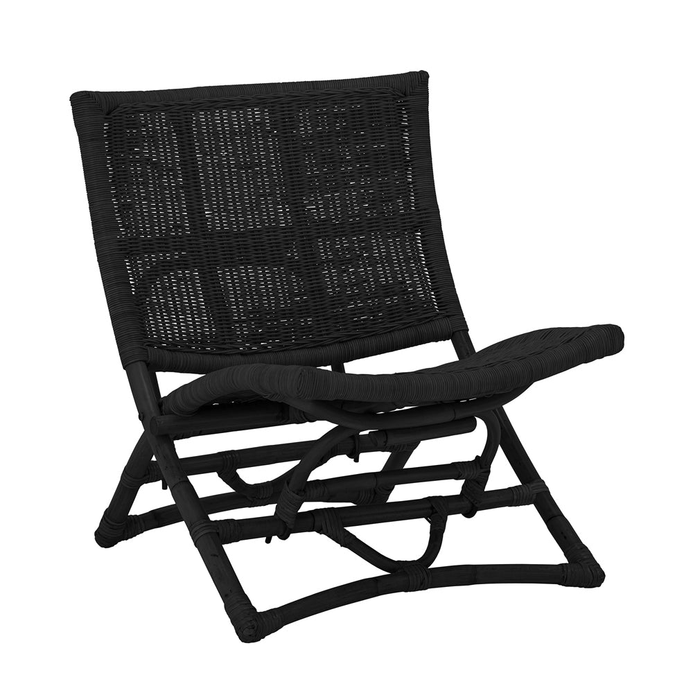 Bloomingville Baz Rattan Lounge Chair in Black