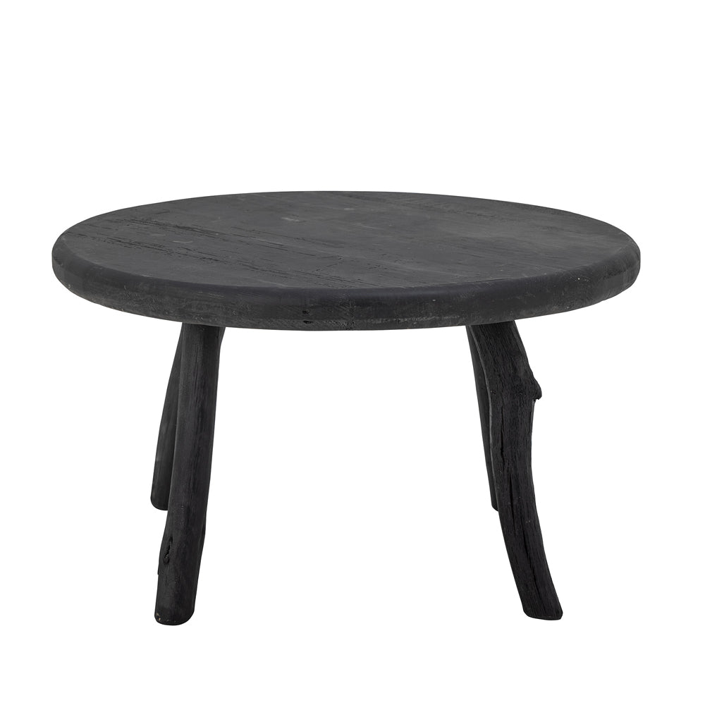 Milos Round Coffee Table - Black Reclaimed Wood Bloomingville 2