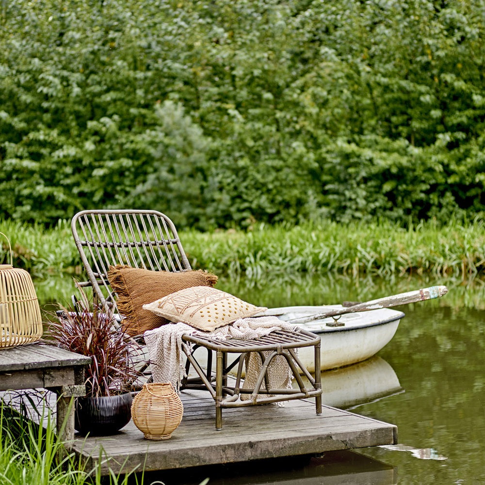 Bloomingville Dione Deck Chair in Brown Rattan