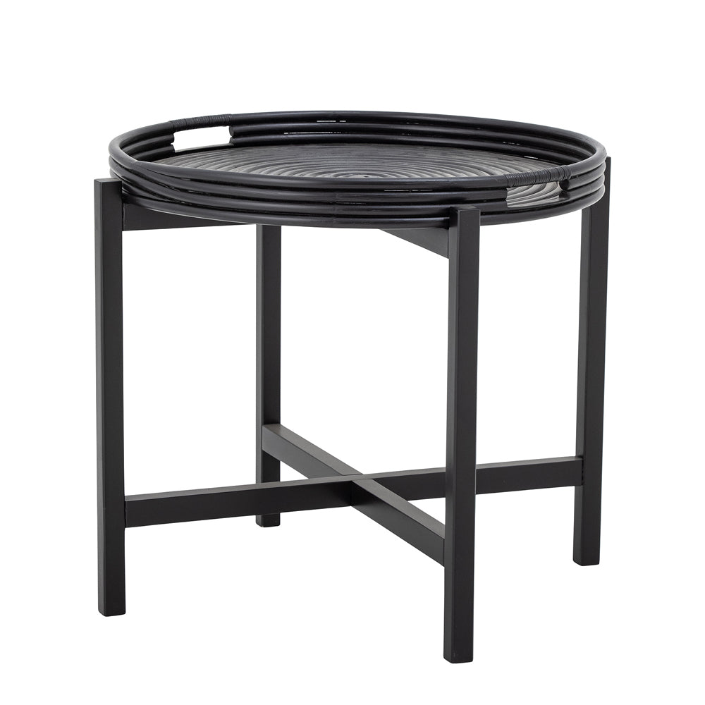 Bloomingville Milli Tray Table in Black Rattan