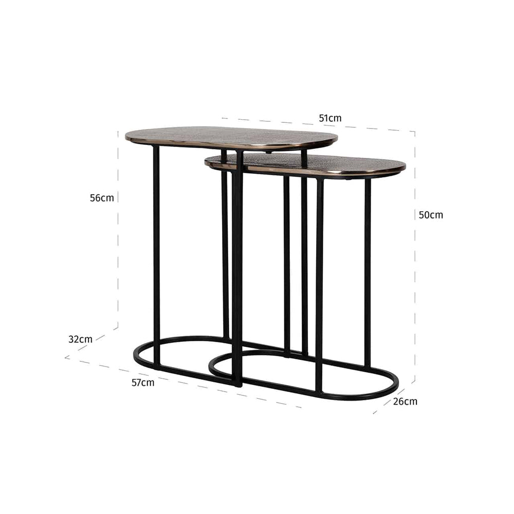 Richmond Chandon Champagne Gold And Black Nest Table