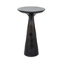 Richmond Ethan End Table in Black with White Marble Top