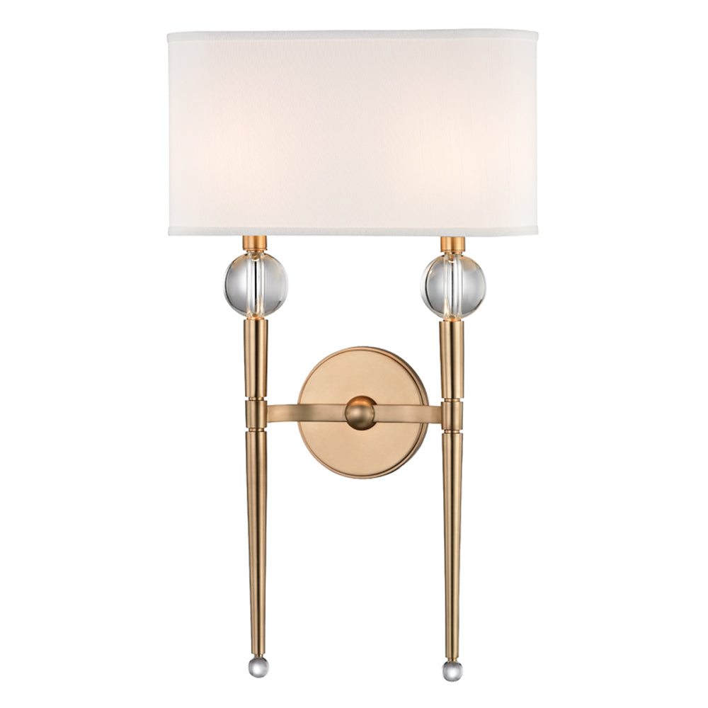 Rockland Wall Light - Aged Brass & Off White Hudson Valley Lighting 1