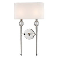 Hudson Valley Lighting Rockland Silver Base And Off White Shade Wall Light