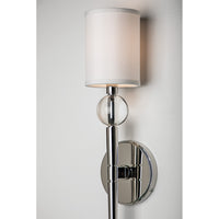 Hudson Valley Lighting Rockland Silver Base And Off White Shade Wall Light