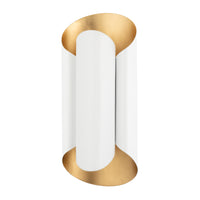 Hudson Valley Lighting Banks Wall Sconce Gold Leaf And White