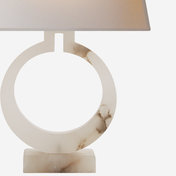 Andrew Martin Ring Form Table Lamp Alabaster
