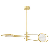 Hudson Valley Lighting Jervis Brass Base And Off White Shade 2 Pendant