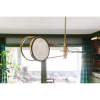 Hudson Valley Lighting Jervis Brass Base And Off White Shade 2 Pendant