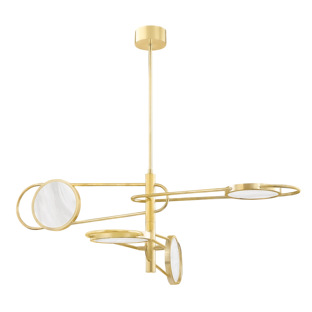  Hudson Valley Lighting-Hudson Valley Lighting Jervis Brass Base And Off White Shade 4 Pendant-White 829 