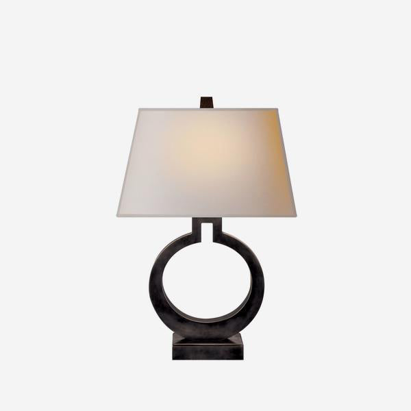 Andrew Martin Ring Form Table Lamp Bronze in Black
