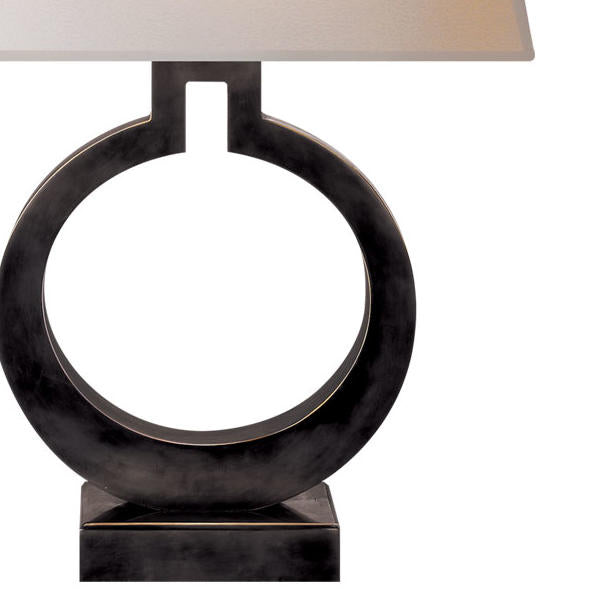 Andrew Martin Ring Form Table Lamp in Bronze