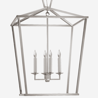 Andrew Martin Darlana Lantern Pendant Light Polished Nickel Medium