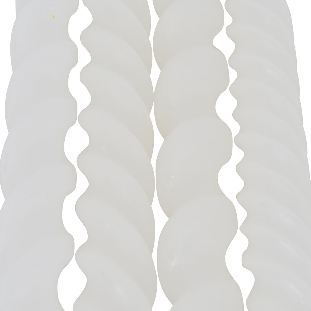 Libra Interiors Set Of 4 Twisted Dinner Candles White