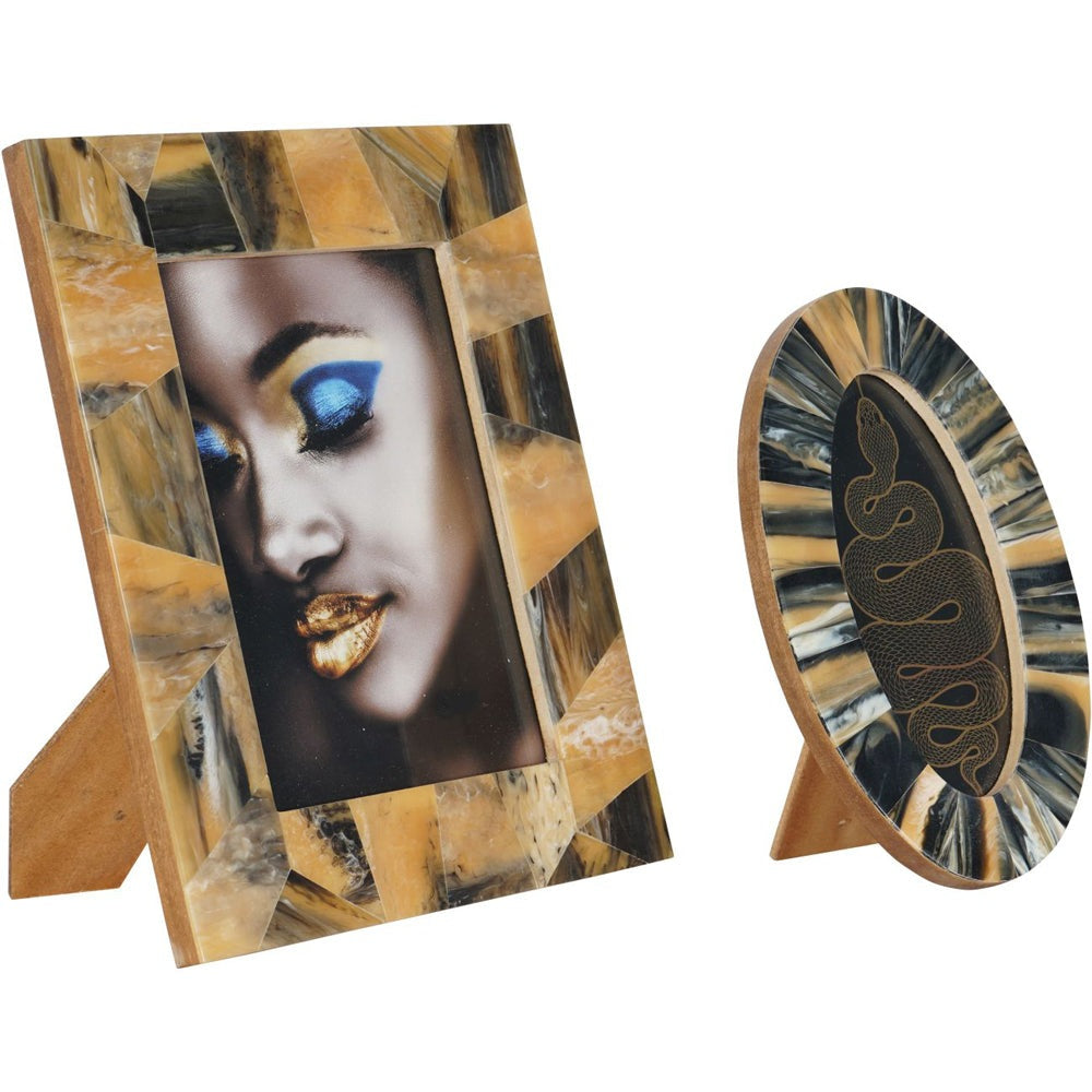 Libra Interiors Tortoiseshell Style Rectangular Photo Frame