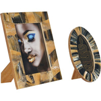 Libra Interiors Tortoiseshell Style Oval Photo Frame