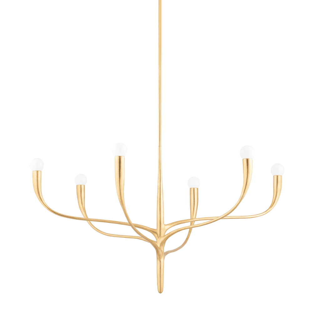 Hudson Valley Lighting Labra 6 Light Chandelier in Vintage Gold Leaf