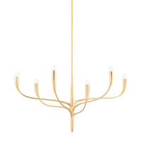 Hudson Valley Lighting Labra 6 Light Chandelier in Vintage Gold Leaf