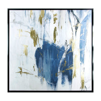 Olivia's 'Navy Gold Shine I' - Framed Canvas - 94x94cm