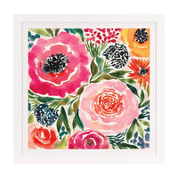 Olivia's 'Summer Petals II' - Framed & Mounted Glazed Print - 49x49cm